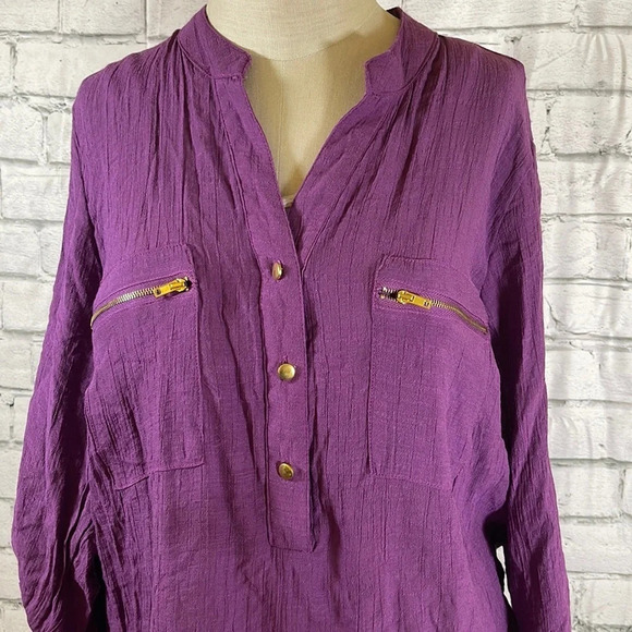 Women’s purple Unique Spectrum long tunic top 2X - Picture 2 of 6